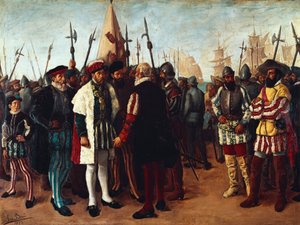 Il re francese Francesco I (1494-1547) nel porto di Valencia da Jose Bru Albinana
