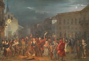 La notte dei tre re alla Puerta del Sol, Madrid da José Castelaro y Perea