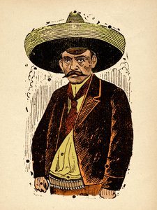 Rivoluzione messicana - Emiliano Zapata, c.1910-1912 (xilografia) da José Guadalupe Posada