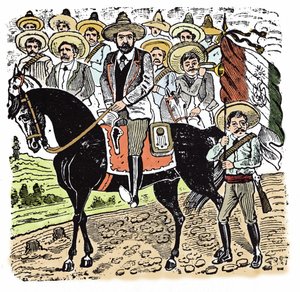 La Rivoluzione Messicana (1910-1920): Ritratto di Francisco Indalecio Madero (1873-1913) rivoluzionario messicano. Xilografia di Jose Guadalupe Posada (1852-1913)