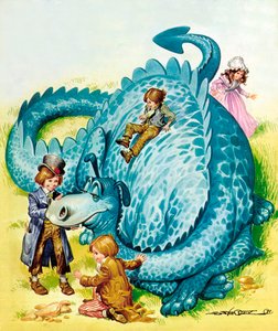 Il drago gentile (litografia a colori)