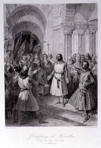 Goffredo di Buglione Eletto Re di Gerusalemme, inciso da Leopold Massard da Jose de (after) Madrazo y Garreta