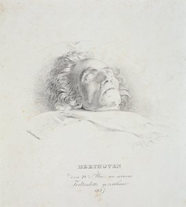 Ludwig van Beethoven (1770-1827) sul letto di morte, 28 marzo 1827