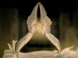 JJM-recreate_Blake-W_Cristo nel sepolcro sorvegliato dagli angeli da Josef Johann Michel