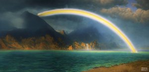 JJM ricrea Bierstadt-A: Arcobaleno sopra il Lago Jenny