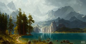 JJM ricrea Bierstadt-A: Sierra Nevada (Panorama)