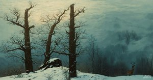 JJM ricrea Friedrich-C-D: Cumulo di pietre nella neve (Panorama)