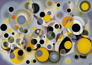 astratto: cerchi argento-giallo 1