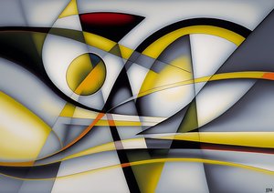 astratto: curva argento-giallo 1