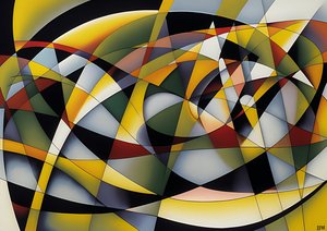 astratto: curva argento-giallo 6
