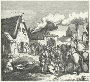 Truppe imperiali che saccheggiano dopo la battaglia di Nordlingen, 1634