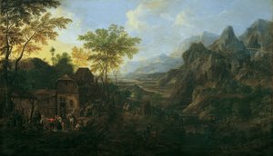 Paesaggio ideale con festa contadina da Josef Orient
