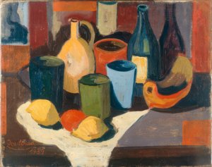 Natura morta con brocche e frutta da Josef Scharl