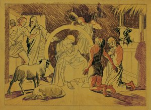 Sacra Famiglia con pastori da Josef Wawra