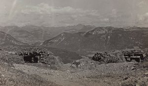 Album "Meine weltkriegs - Erinnerungen South-West Front (Carinzia, Italia, Trentino-Alto Adige) 31/03/1915-12/11/1918 - Josef Zohles Wien": rifugi per cannoni nelle Alpi