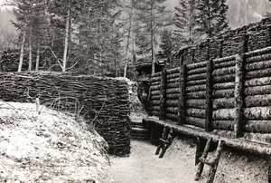 Album "Meine weltkriegs - Erinnerungen South-West Front (Carinzia, Italia, Trentino-Alto Adige) 31/03/1915-12/11/1918 - Josef Zohles Wien": barriere di legna da Josef Zohles