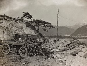 Album "Meine weltkriegs - Erinnerungen South-West Front (Carinzia, Italia, Trentino-Alto Adige) 31/03/1915-12/11/1918 - Josef Zohles Wien": carro armato sul Tagliamento
