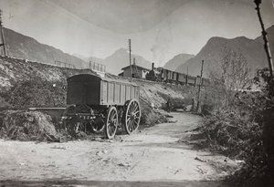 Album "Meine weltkriegs - Erinnerungen South-West Front (Carinzia, Italia, Trentino-Alto Adige) 31/03/1915-12/11/1918 - Josef Zohles Wien": ferrovia di Tolmezzo (foto b/n) da Josef Zohles