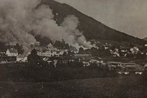 Album "Meine weltkriegs - Erinnerungen South-West Front (Carinzia, Italia, Trentino-Alto Adige) 31/03/1915-12/11/1918 - Josef Zohles Wien": bombardamenti a Tarvisio da Josef Zohles
