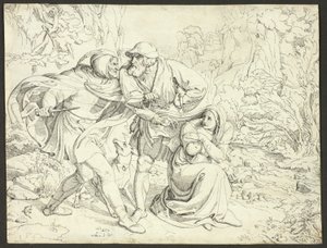 Gli assassini di Genoveva si impietosiscono da Josef von Führich