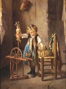 Accanto alla ruota del filatoio da Joseph Athanase Aufray