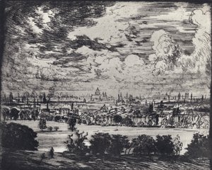 Londra, sopra Hampstead da Joseph (after) Pennell