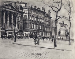 Palazzi di Piccadilly (litografia) da Joseph (after) Pennell