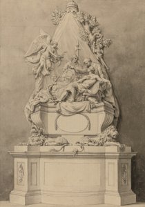 Monumento del Maggiore Generale Wolfe, area nord, Abbazia di Westminster (inchiostro e lavaggio su carta) da Joseph (attr. to) Wilton