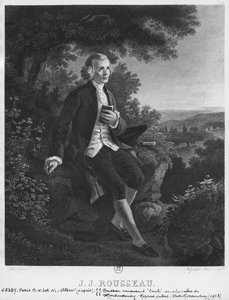 Jean-Jacques Rousseau che compone 
