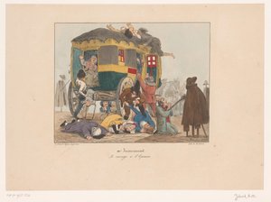Omnibus con passeggeri viene assalito da Joseph Ambroise Jobard
