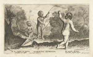 Bambini che fanno volare aquiloni da Joseph Antoine Cochet