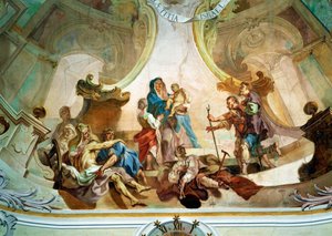 Affresco sul soffitto della chiesa di Birnau: subito sotto l