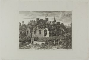 Acquedotto sotto il Monastero di San Bonaventura a Roma, tavola dieci da Die Römische Ansichten da Joseph Anton Koch