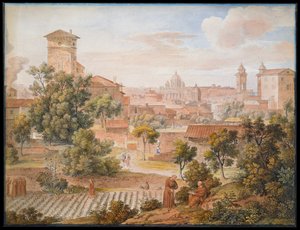 Veduta dal monastero di S. Isidoro verso San Pietro a Roma da Joseph Anton Koch