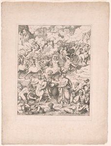 Dante attraversa il fiume di sangue dei tiranni e degli assassini sul dorso del centauro Nesso da Joseph Anton Koch