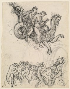 Dante e Virgilio che Cavalcano sul Dorso di Gerione da Joseph Anton Koch