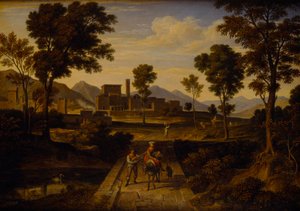 Paesaggio presso Terni con un ponte sul fiume da Joseph Anton Koch