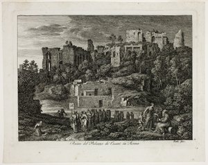Rovine del Palazzo dei Cesari a Roma, tavola otto da Die Römische Ansichten da Joseph Anton Koch