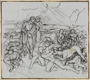 Virgilio placa Cerbero (Inferno di Dante, canto 6, verso 13) da Joseph Anton Koch