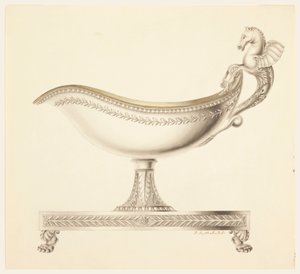 Disegno, prospetto di una barca per salse, 1790-1825