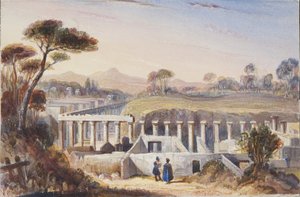 Acquerello incollato nel diario di Thomas Moody di un tour attraverso la Svizzera e l