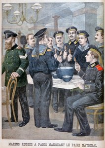 Marinai russi che mangiano paiki a Parigi, 1900 da Joseph Belon