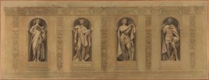 Schizzo per la chiesa di Saint-Paul-Saint-Louis: Roberto il Pio. Clodoveo. San Luigi. Carlo Magno, tra il 1873 e il 1875 da Joseph Blanc