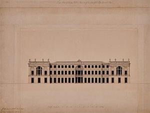 Fronte est di Langley Hall nel Kent da Joseph Bonomi