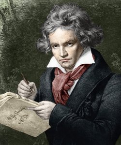 Ludwig van Beethoven (1770-1827), che compone la Missa solemnis, dopo Karl Joseph Stieler (1781-1858) da Joseph Carl (after) Stieler