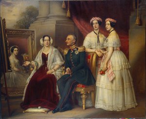 Ritratto di famiglia di Joseph, duca di Sassonia-Altenburg (1789-1868) da Joseph Carl Stieler