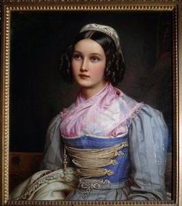 Ritratto di Helene Sedlmayer, figlia di un calzolaio di Monaco, vestita in costume tradizionale bavarese. Monaco, Castello di Nymphenburg da Joseph Carl Stieler