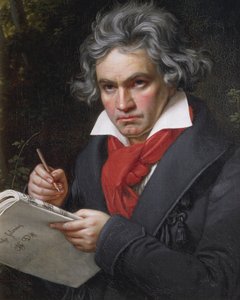Ritratto di Ludwig van Beethoven (1770-1827), compositore e pianista tedesco, mentre compone la Missa Solemnis da Joseph Carl Stieler