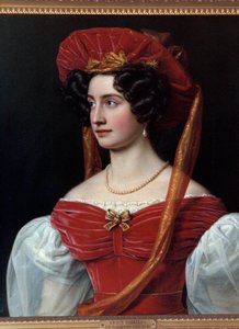Ritratto di donna con cappello rosso