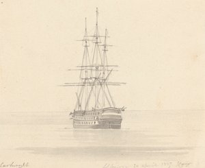 Fregata singola, poppa in avanti; Albion 20 aprile 1817